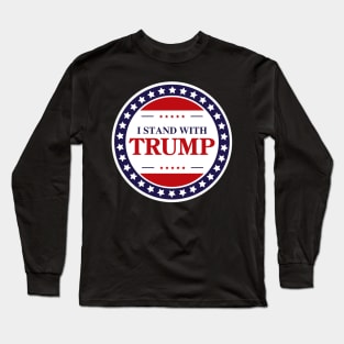 I Stand With Trump Blue Logo Long Sleeve T-Shirt